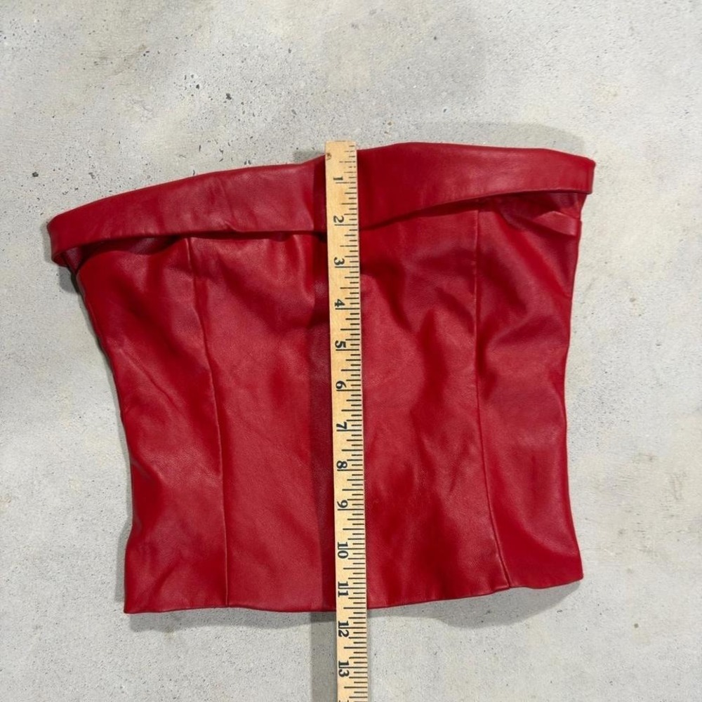 Skye to Moon – Faux Leather Tube Top – Women's S – Red Bandeau Y2K - Picture 5 of 5